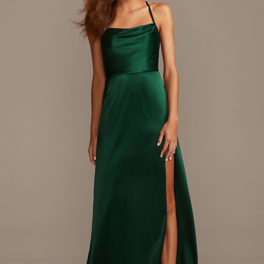 NWT - David’s Bridal DB Studio Cowl Neck Slip Dress With Slit